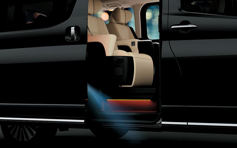step is equipped with illumination in toyota granvia 2020