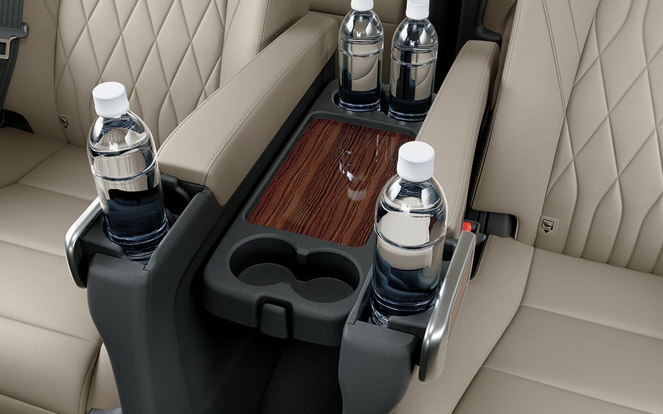 A seat side tray in toyota granvia 2020