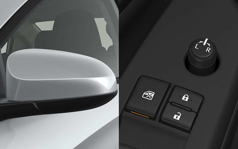 Toyota Yaris 2018 Interior doors lock and mirror adjustment